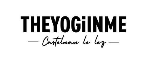 Violet et Blanc Simple et Circulaire Yoga Événement Logo